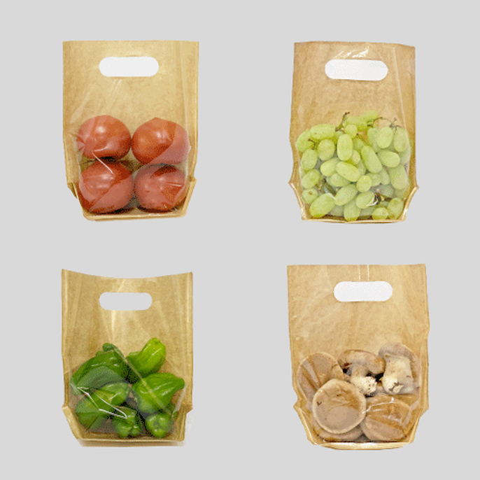 紙プラス スタンドパック 40-3 200×220+45 袋 青果物 無地 スタンド袋