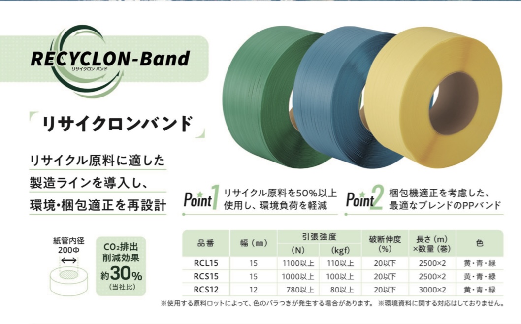 司化成　リサイクルPPバンド　RCS15  青色　15mm×2500m  結束資材　PPバンド