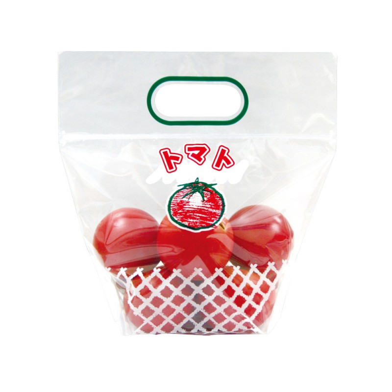 精工 トマト 3 チャック付 スタンドVシール 210×220 GZ50 袋 青果物 印刷 スタンド袋
