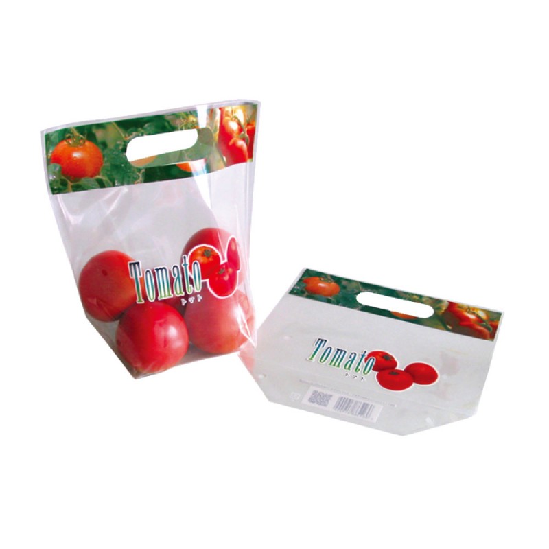 【廃盤予定】精工 カラースタンドパック トマト 215×220+GZ50 袋 青果物 印刷 スタンド袋