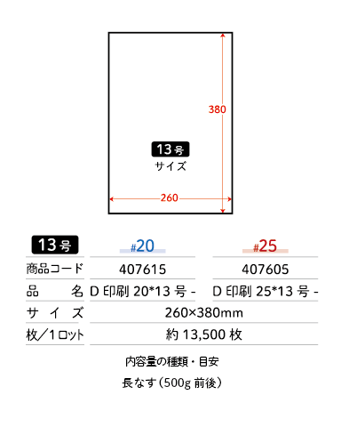 【版代無料】デジタル オリジナル印刷袋 NO,13  【#25】 13号 260×380 袋 青果物 印刷 平袋