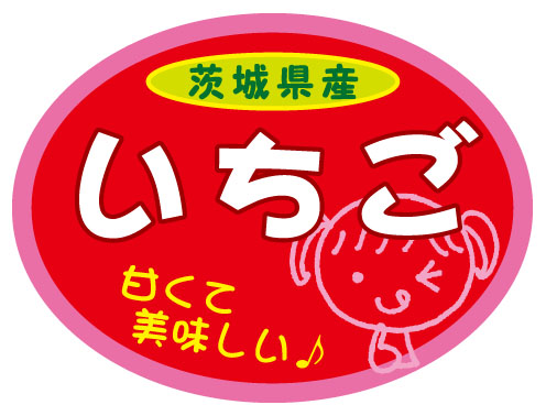 茨城県産　いちご　苺　シール・ラベル 食品 フルーツ いちご