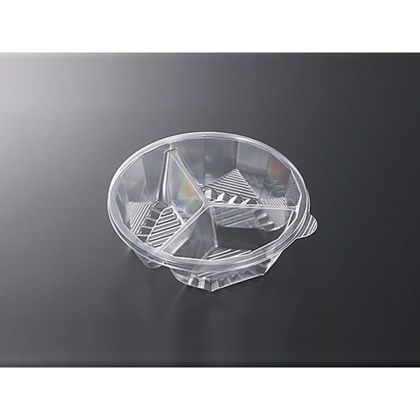 中央化学  C-AP KFボウル 13-3 PL 3仕切 透明 131φ×39 カップ 丸カップ 本体