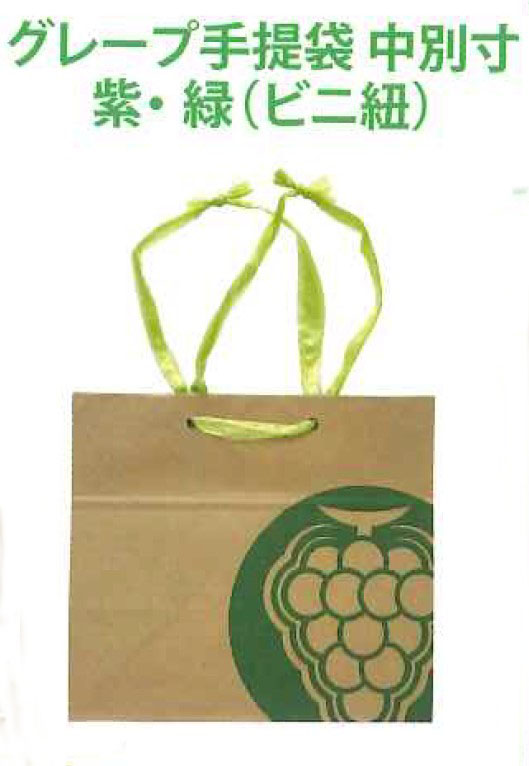 福友産業 グレープ 手提袋 中 別寸 紫・緑 (ビニ紐) 160×180×108 袋 紙袋