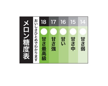 メロン糖度表 糖度シール H-0086 35×24 500枚入り シール・ラベル 食品 フルーツ メロン
