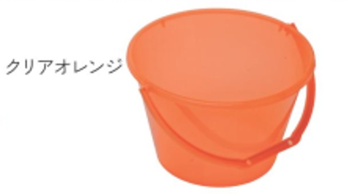 フルーツ バケツ 4号型 クリアーオレンジ 11065439 240×160×155 贈答容器 バケツ