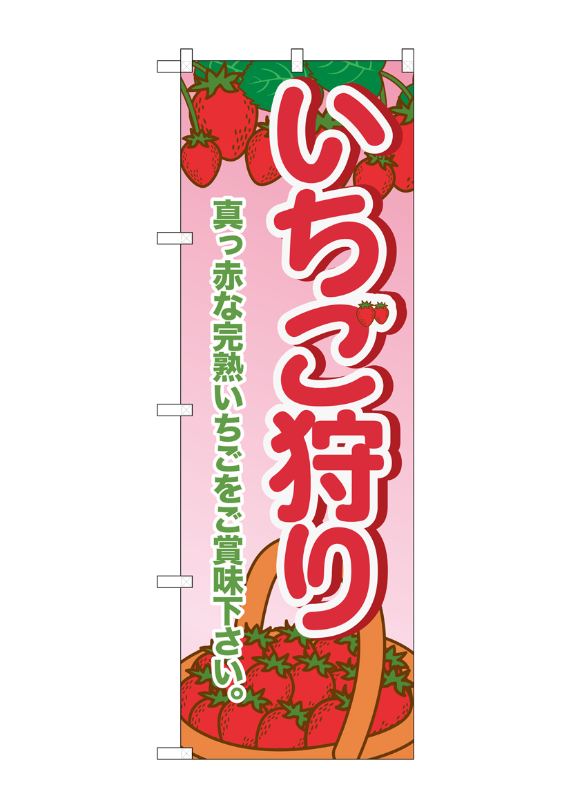 G_のぼり SNB-1429 いちご狩り 店舗用品 のぼり 青果物 フルーツ