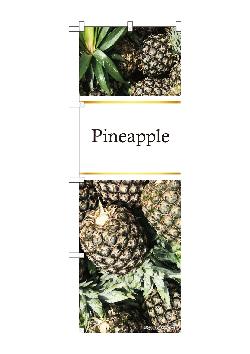 N_のぼり 82514 Pineapple パイナップル 写真 金帯 NSH 店舗用品 のぼり 青果物 フルーツ