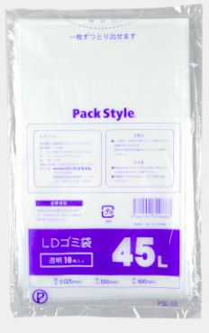 PSL-10 LDゴミ袋 45L 透明 025  0.025×650×800 袋 その他 ゴミ袋 45L 650×800