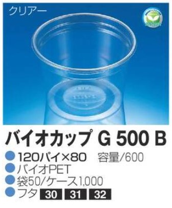 リスパック バイオカップ G500 B 120×120×80 カップ 丸カップ 本体