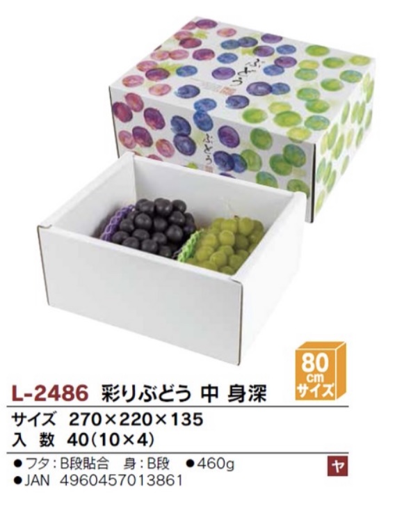 ヤマニパッケージ　L-2486彩りぶどう中　身深　箱 フルーツ