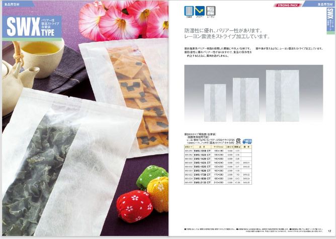 明和産商 ストロングパック SWX-1525CT  150×250 三方袋 袋 加工食品 無地 平袋