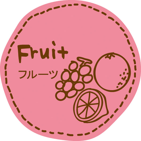 テイスティシール　Fruit フルーツ　28φ 桃茶 シール・ラベル 食品 加工食品 その他