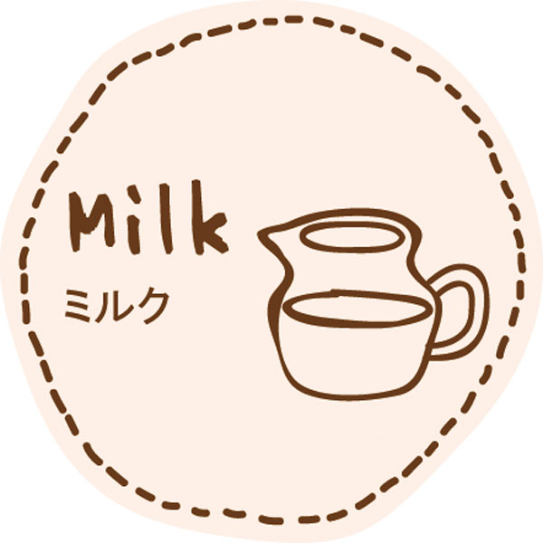 テイスティシール　Milk ミルク　28φ 桃茶 シール・ラベル 食品 加工食品 その他