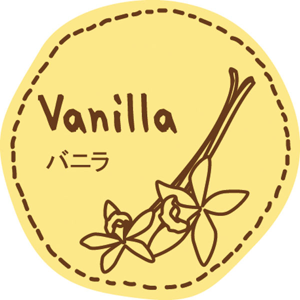 テイスティシール　Vabilla バニラ　28φ 黄茶 シール・ラベル 食品 加工食品 その他