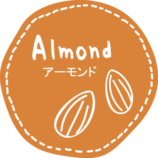 テイスティシール　Almond アーモンド　28φ 茶白 シール・ラベル 食品 加工食品 その他