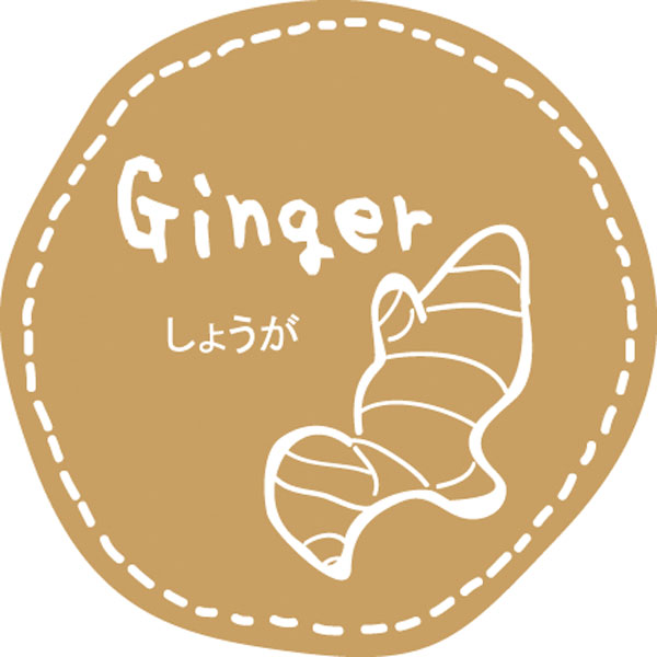 テイスティシール　Ginger しょうが　28φ 茶白 シール・ラベル 食品 加工食品 その他