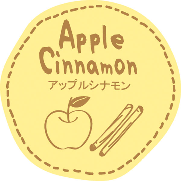 テイスティシール　Apple Cinnamon アップルシナモン　28φ 黄白 シール・ラベル 食品 加工食品 その他