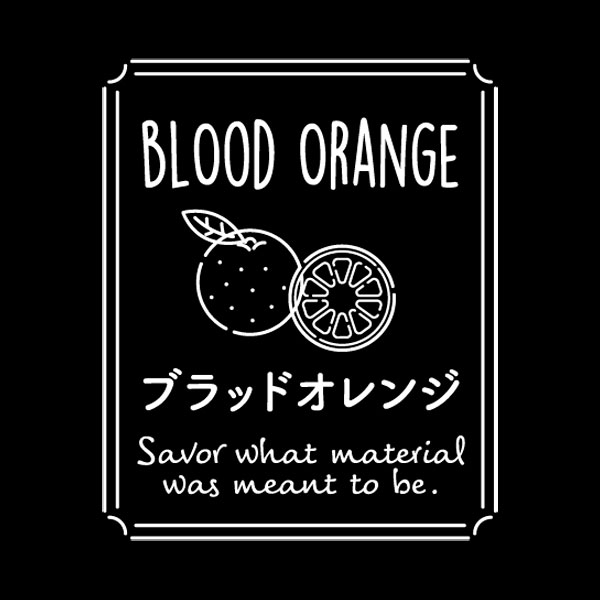 透明テイスティシール　BLOOD ORANGE ブラッドオレンジ　25×30  シール・ラベル 食品 加工食品 その他