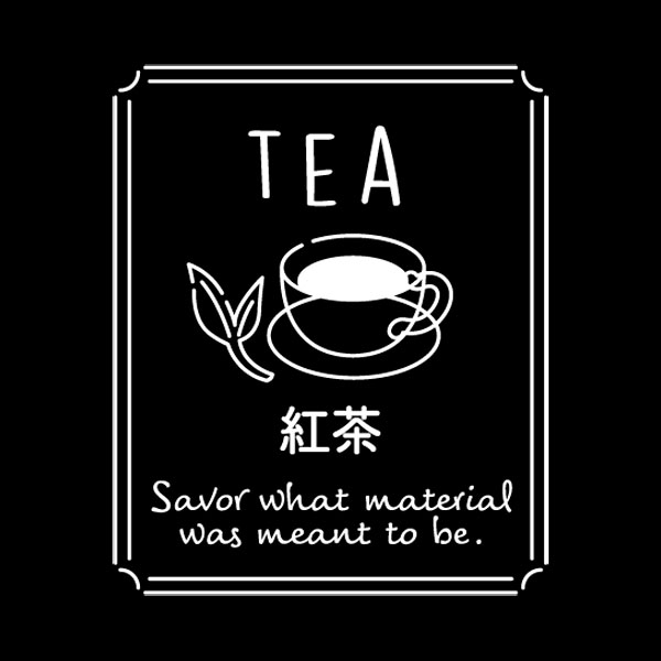 透明テイスティシール　TEA 紅茶　25×30  シール・ラベル 食品 加工食品 その他