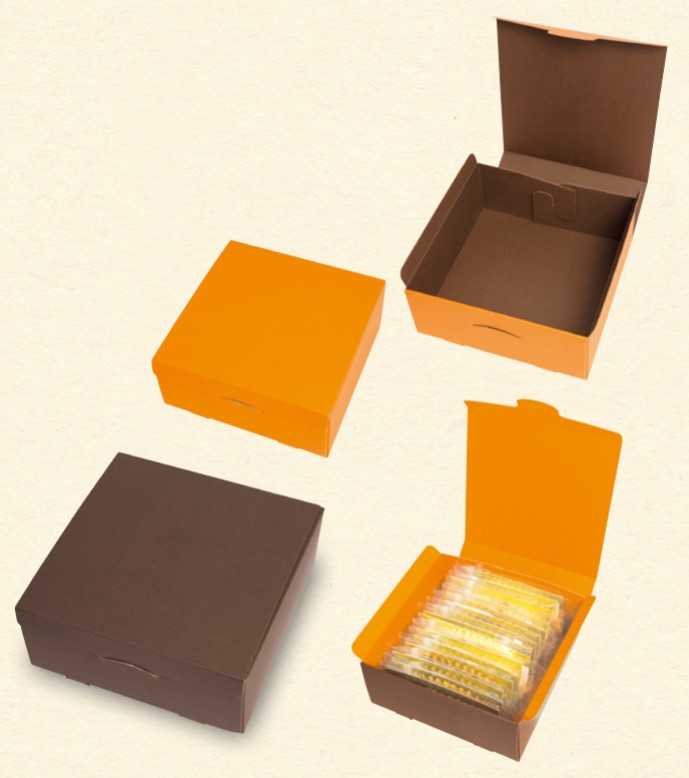 ヤマニパッケージ マルチギフトBOX (M) 茶/オレンジ 20-786BO 195×190×80 箱 その他