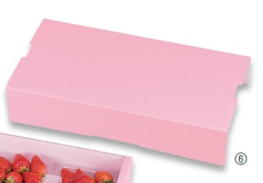 ヤマニパッケージ L-2316 イチゴ 3P サービス箱 ピンク 【フタ】 350×170×75 箱 フルーツ