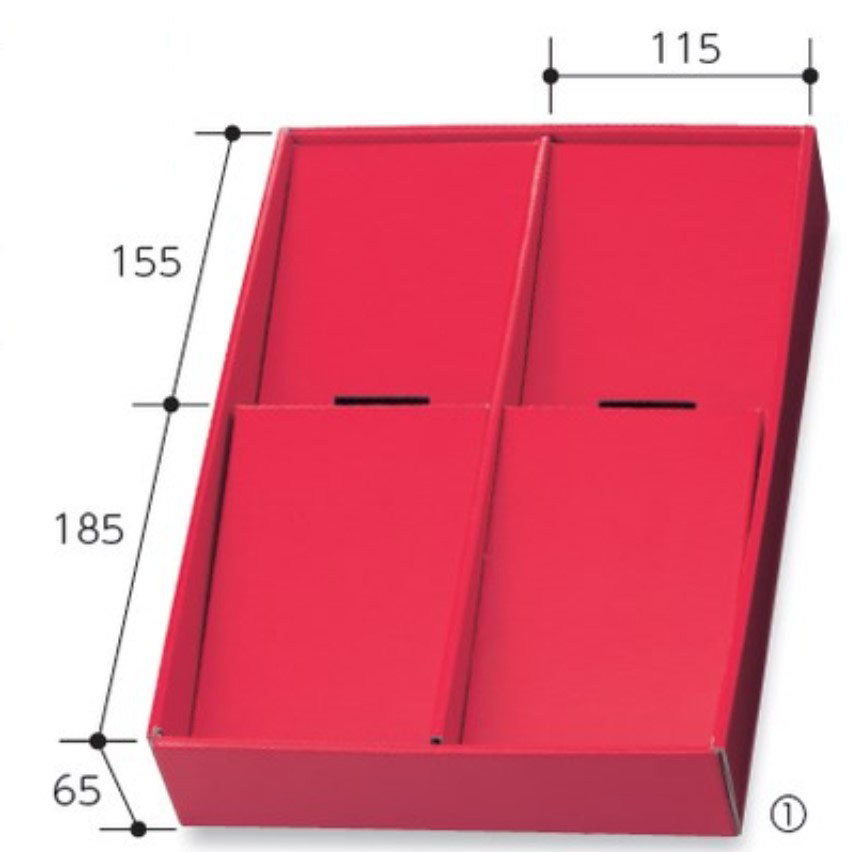 ヤマニパッケージ  ディスプレイボックス 2段 赤 L-2010 箱 フルーツ