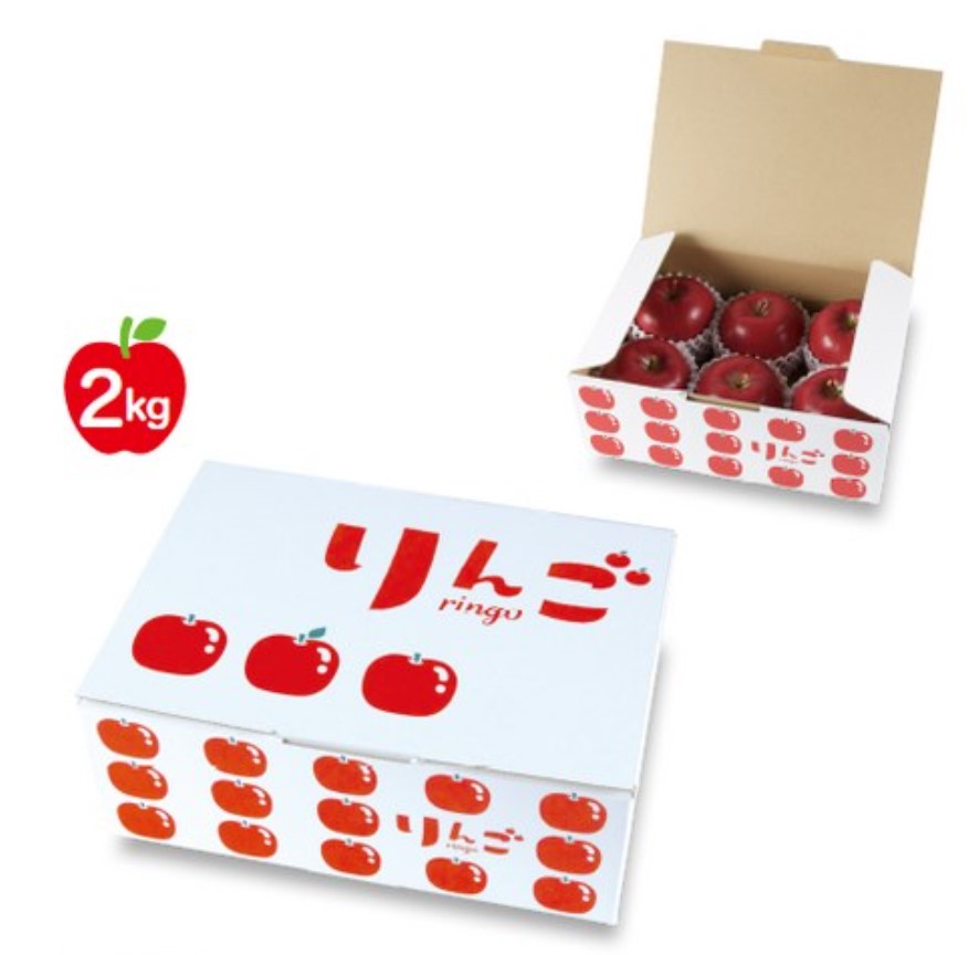 ヤマニパッケージ L-2439 イラストりんご ミニ 箱 フルーツ